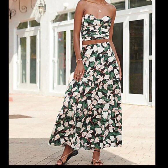 Express Flouncy Maxi Cotton Skirt - Picture 5 of 6